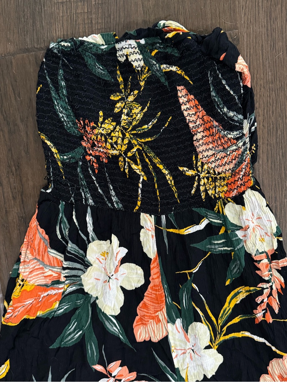 Patrons of Peace Black Tropical Strapless Wide-Leg Jumpsuit - Picture 2 of 9